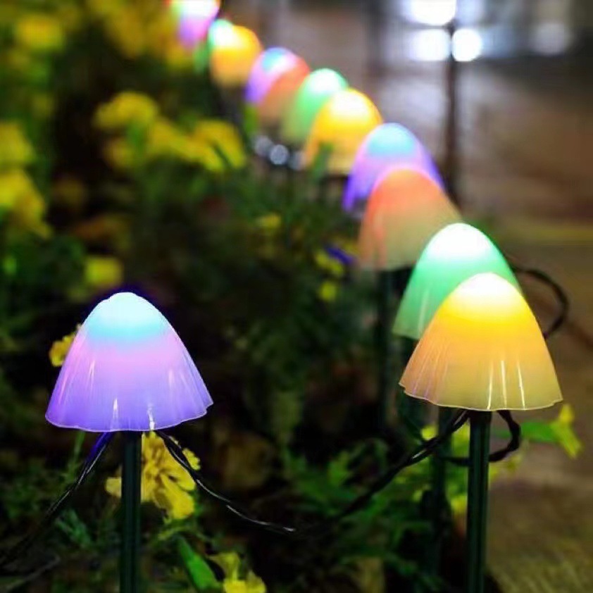 Solar Mushroom String Lights