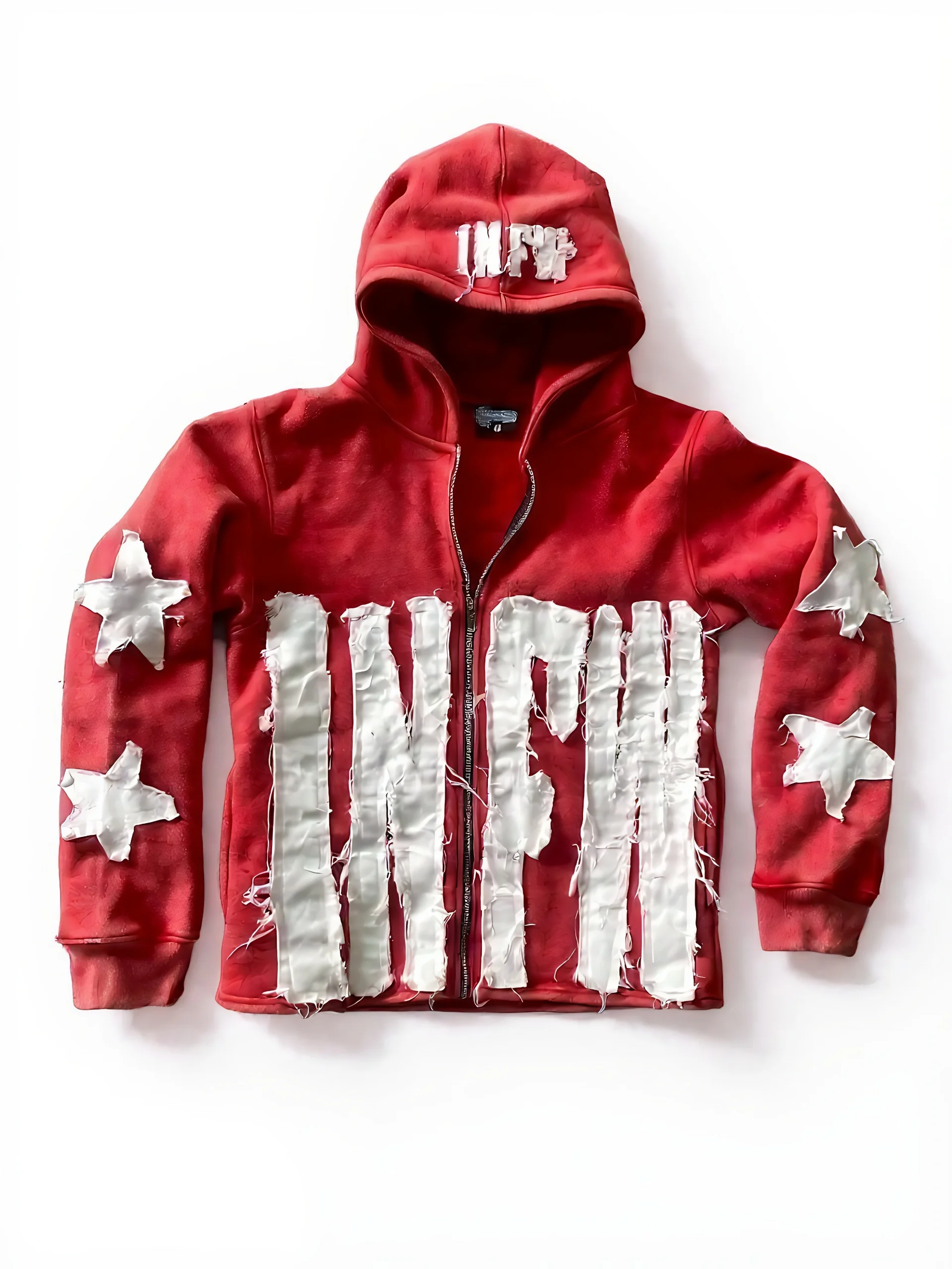 Autumn and winter casual hoodie with patchwork letter star pattern pullover and hoodie