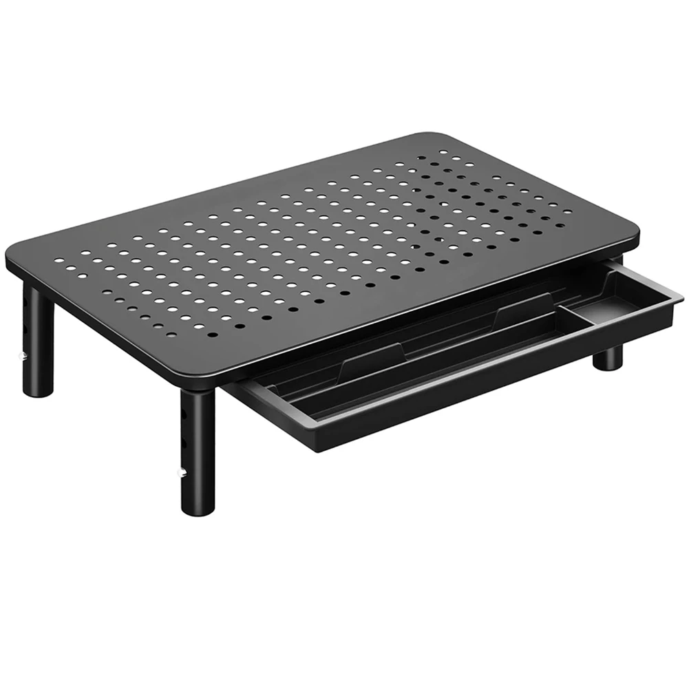 Monitor Stand Riser with Storage Drawer - Height Adjustable