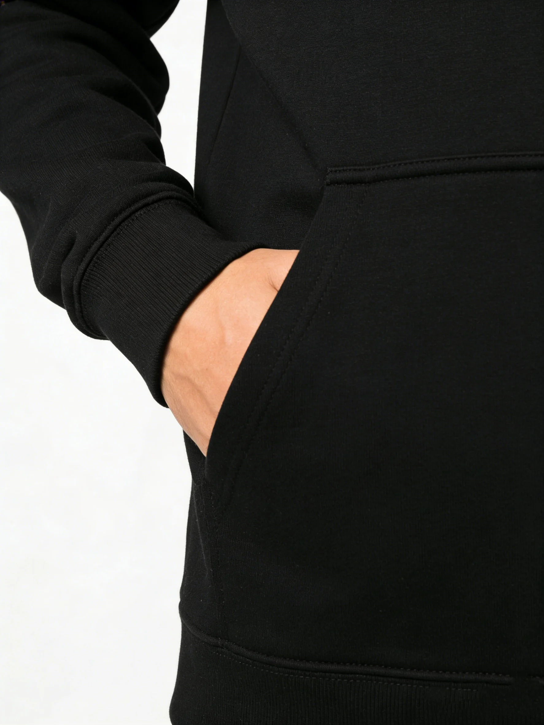 Men's Black &amp; Orange Hoodie - Machine Washable, Plus Size, Casual Streetwear, For Everyday &amp; Formal Wear alt