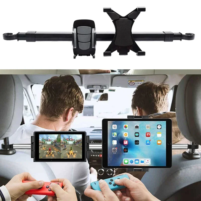 2-in-1 Car Headrest Tablet &amp; Phone Mount Holder