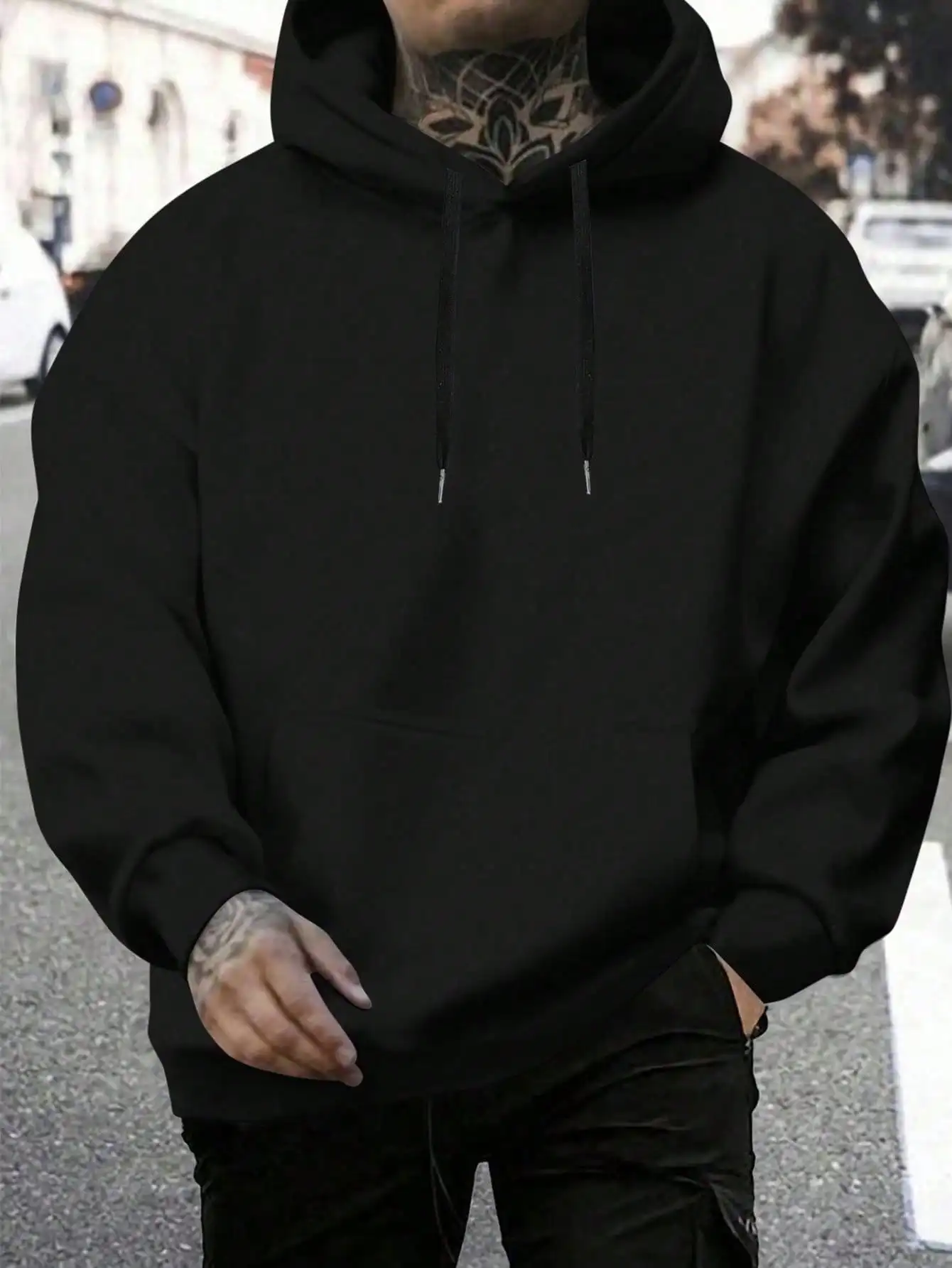 Men's Retro 90s Hip-Hop Graphic Hoodie with Backwoods &amp; Leaf Print, All-Season Casual Streetwear alt